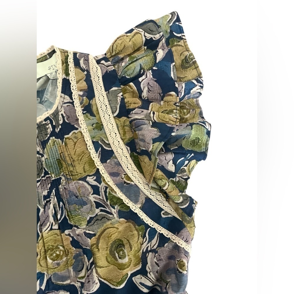 NEW Pinch Where You Go Navy Blue Floral Dress Size Medium - Picture 4 of 9